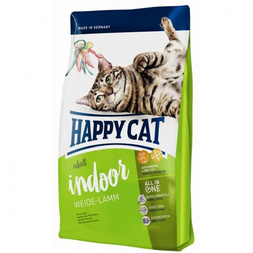 غذای خشک مخصوص گربه خانگی با طعم گوشت بره/  1400 گرم/ HAPPY CAT Indoor Weide-Lamm 